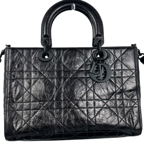 Christian Dior Lady Dior Bag Leather Top Handle Bag Dior Strap - Picture 1 of 14